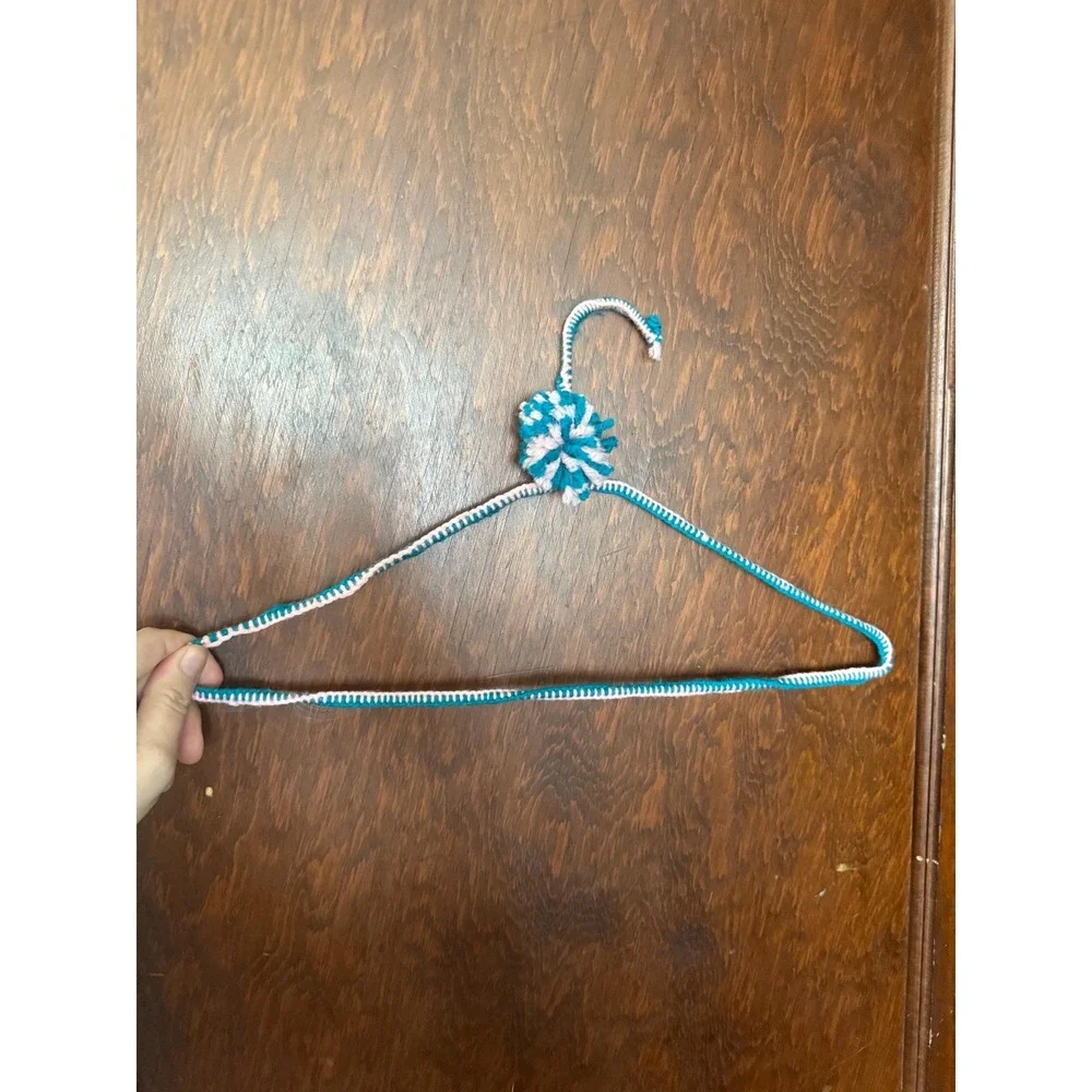 Vintage Crochet Hangers Set of 4 with Embellishments